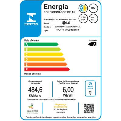 Ar Condicionado Hi Wall Inverter LG Dual Voice Artcool AI 12.000 Btus Quente e Frio 220V R-32