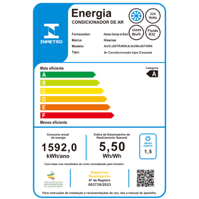 Ar Condicionado Split Cassete 4 Vias Hisense Inverter 36.000 Btus Frio 220v R-32