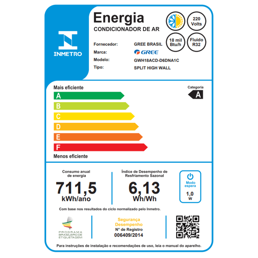 Ar Condicionado Split Hi Wall Gree G-Diamond Auto Inverter 18.000 Btus Quente e Frio 220v R-32 - 8
