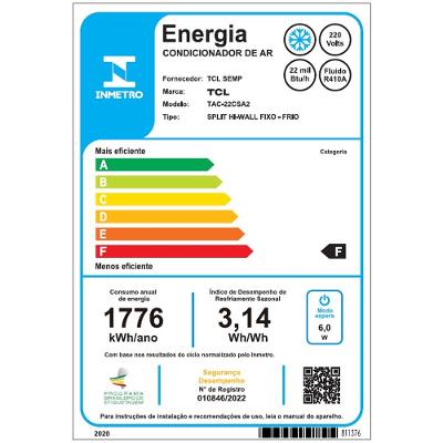 Ar Condicionado Split Hi Wall TCL 22.000 Btus Frio 220v