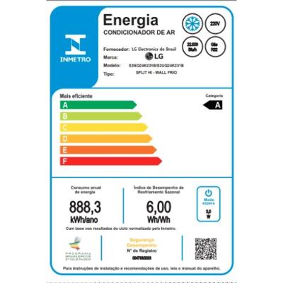 Ar Condicionado Hi Wall LG Dual Inverter Voice AI 24.000 Btus Frio 220v R-32