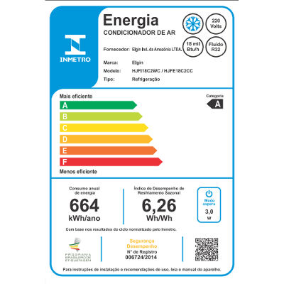 Ar Condicionado Split Hi Wall Elgin Eco II Connect Inverter 18.000 Btus Frio 220v R-32
