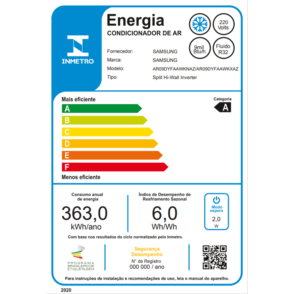 Ar Condicionado Split Hi Wall Samsung WindFree AI Inverter 9.000 Btus Frio 220v R-32 - 5