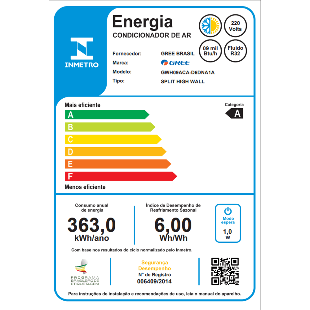 Ar Condicionado Split Hi Wall Gree G-Diamond Auto Inverter 9.000 Btus Quente e Frio 220v R-32 - 8