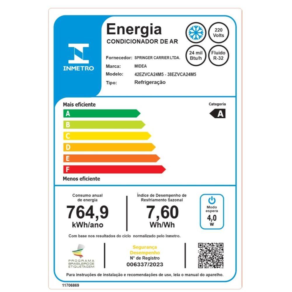 Ar Condicionado Split Hi Wall Inverter Midea AI Ecomaster 24.000 Btus Frio 220v R-32 - 6
