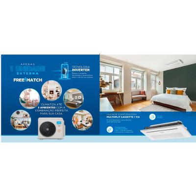 Ar Condicionado Multi Split Inverter Midea 42.000 Btus (2x Evap Cassete 1 Via 12.000 + 1x Evap Cassete 1 Via 18.000) Quente e Frio 220v
