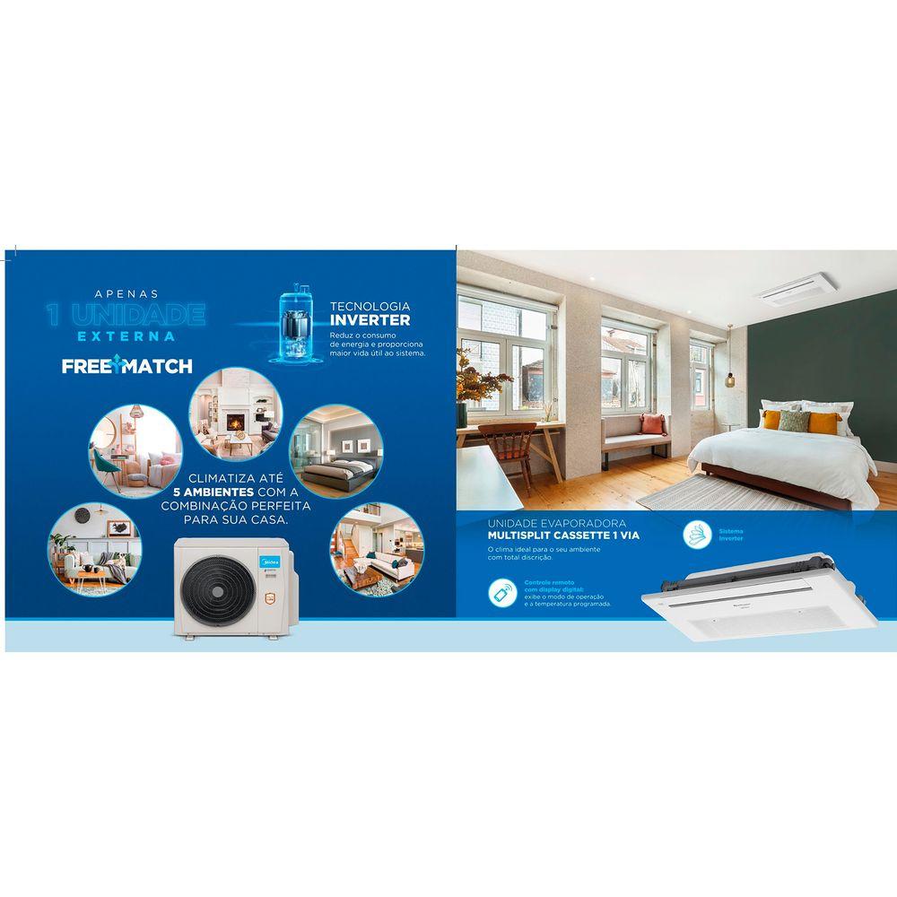 Ar Condicionado Multi Split Inverter Midea 36.000 Btus (2x Evap Cassete 1 Via 12.000 + 1x Evap Cassete 1 Via 18.000) Quente e Frio 220v - 6