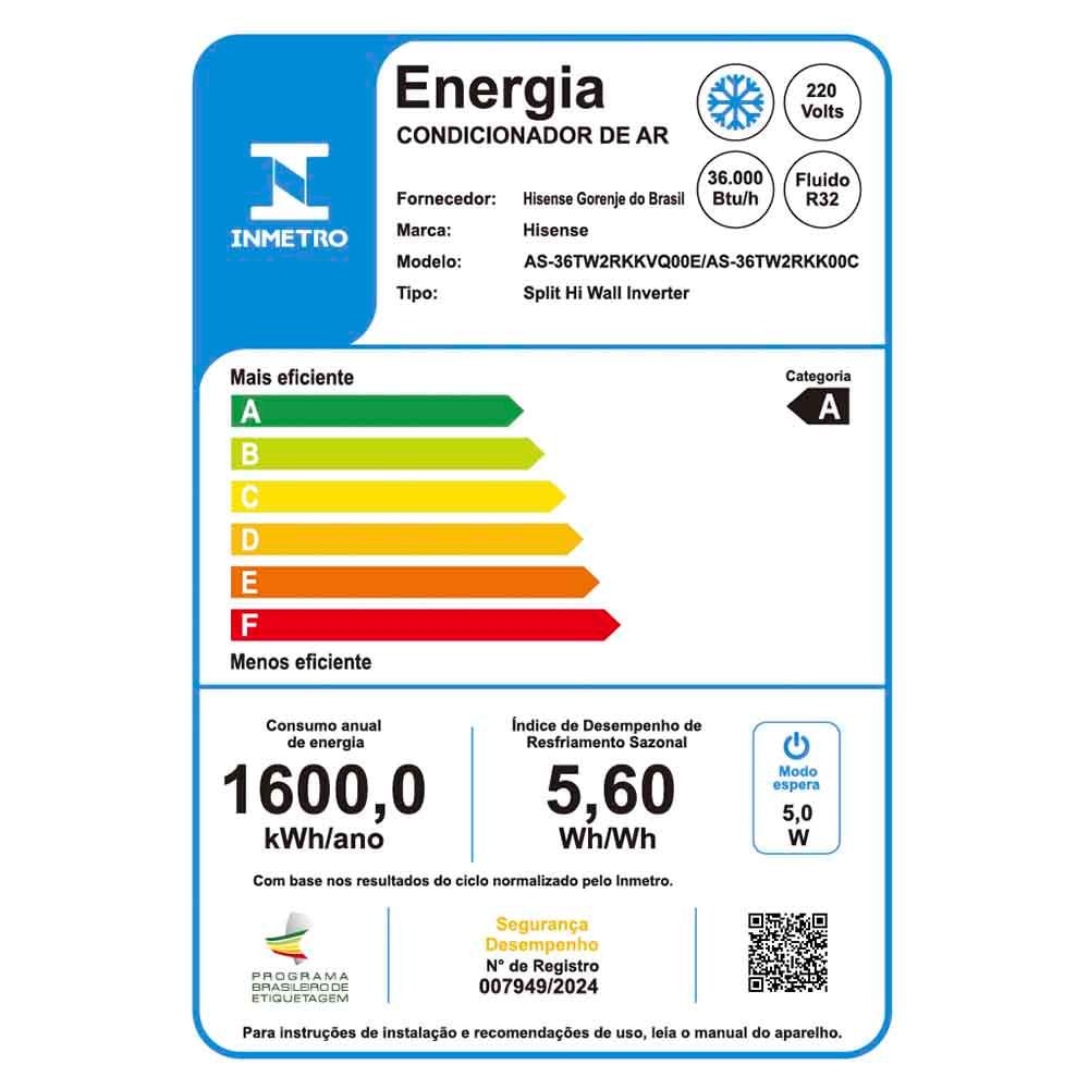 Ar Condicionado Split Hi Wall Hisense Connect Inverter 36.000 Btus Frio 220v R-32 - 9