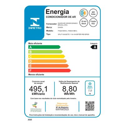 Ar Condicionado Split Inverter Cassete 1 Via Daikin Sky Air 18.000 Btus Quente e Frio 220V