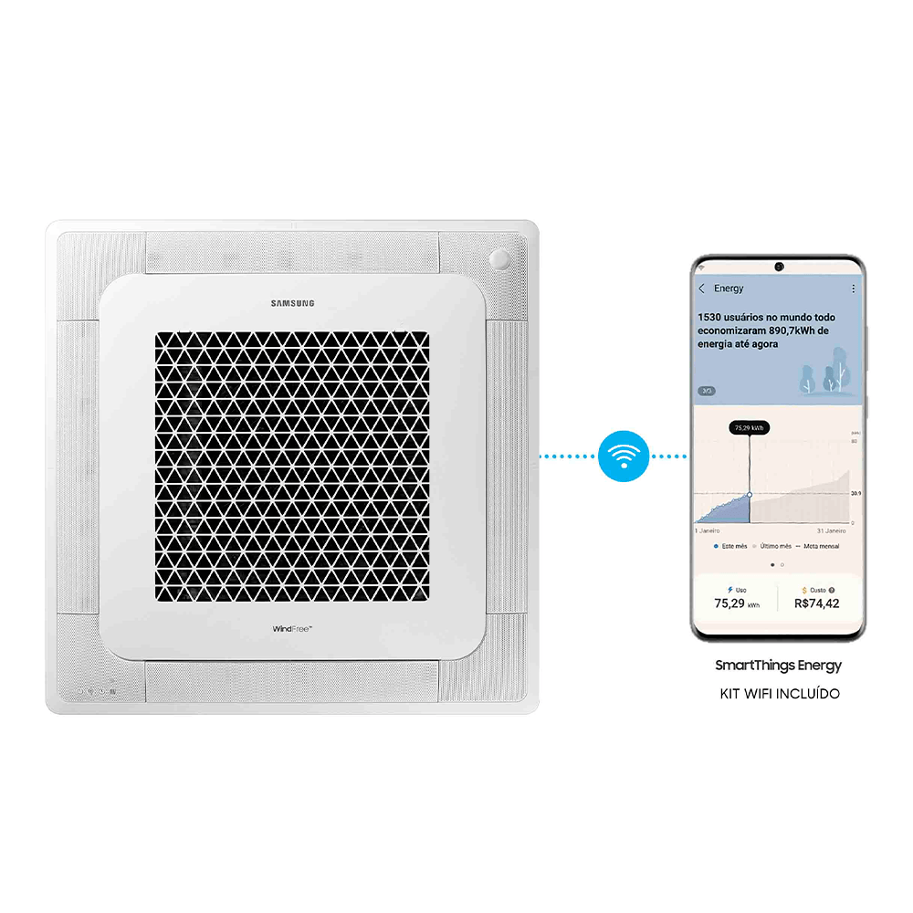 Ar Condicionado Inverter Samsung WindFree Cassete 4 Vias 18.000 Btus Quente E Frio 220V R-32 - 5