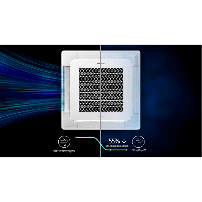 Ar Condicionado Inverter Samsung WindFree Cassete 4 Vias 18.000 Btus Quente E Frio 220V R-32