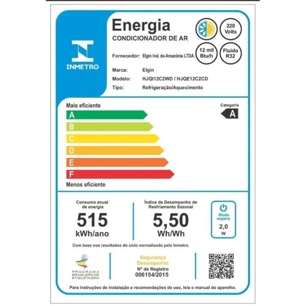 Ar Condicionado Split Hi Wall Eco II Wi-Fi Inverter Elgin 12.000 Btus Quente e Frio 220v R-32 - 9