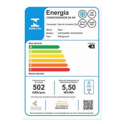 Ar Condicionado Split Hi Wall Eco II Wi-Fi Inverter Elgin 12.000 Btus Quente e Frio 220v R-32