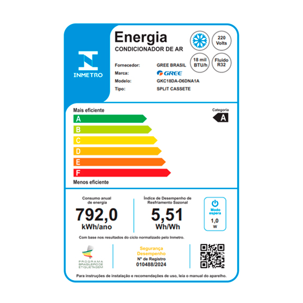Ar Condicionado Split Cassete Gree G-Linea 1 Via Inverter 18.000 Btus Frio 220V R-32 - 7