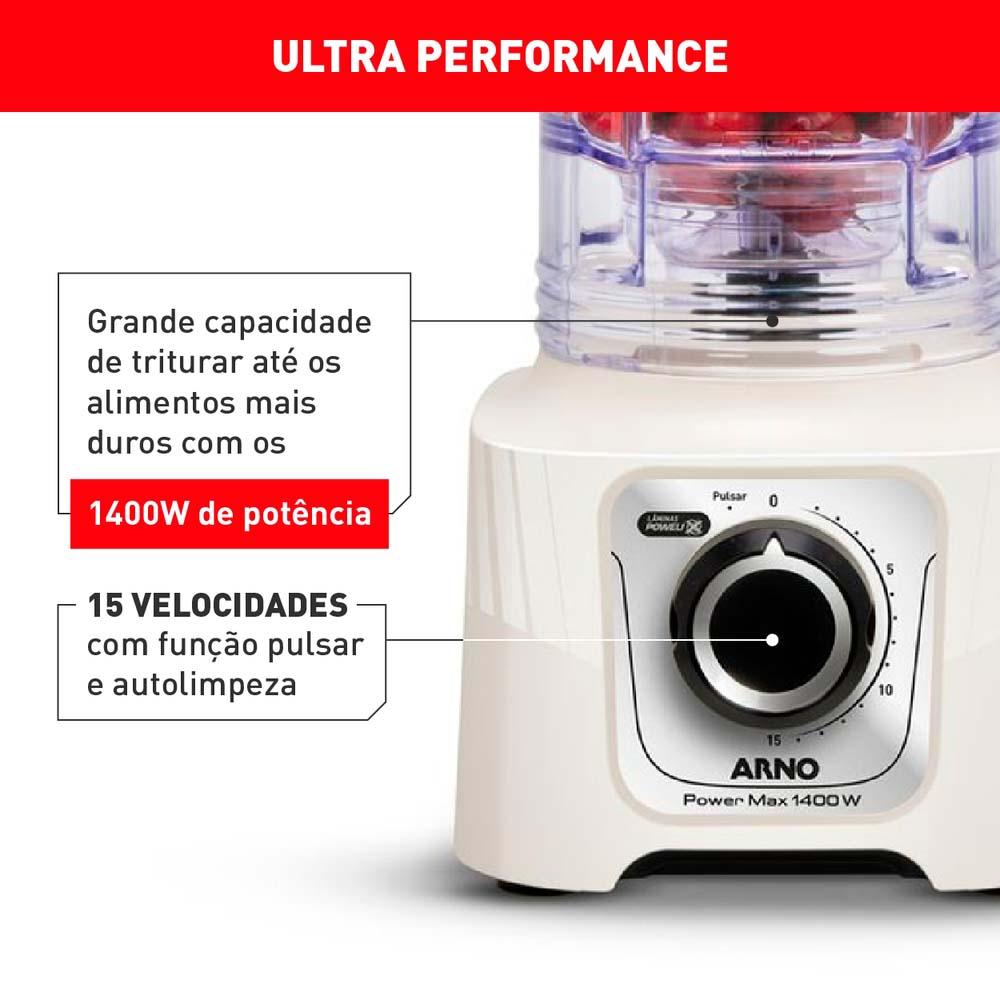 Liquidificador Power Max Arno 1400w LN64 Marfim 220V - 4
