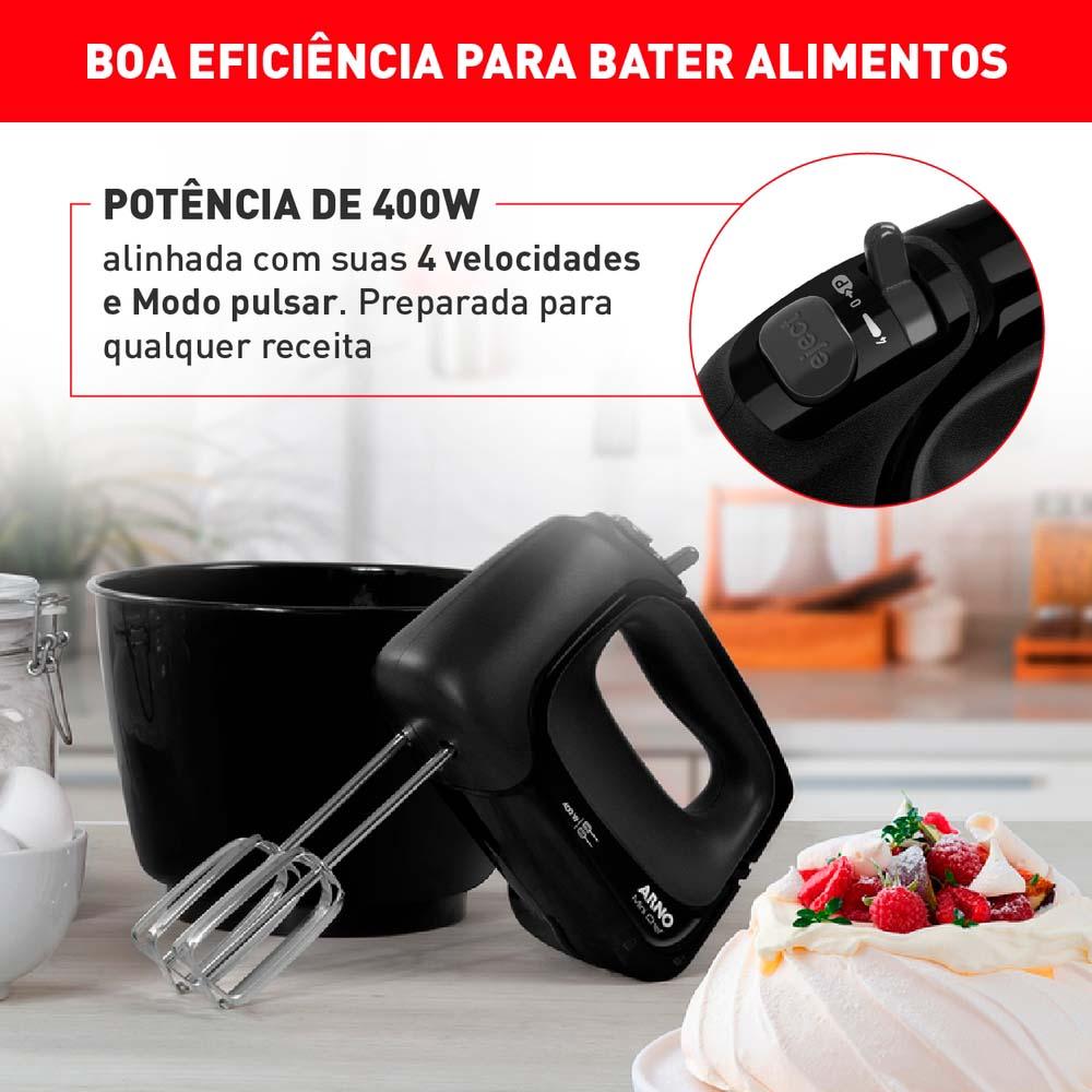 Batedeira Mini Chef Portátil Arno HM01 Preto 127v - 5