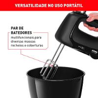Batedeira Mini Chef Portátil Arno HM01 Preto 127v - 6