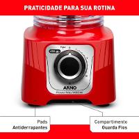 Liquidificador Power Max Arno 1400W LN63 Vermelho 220V - 1