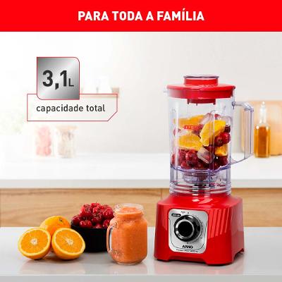 Liquidificador Power Max Arno 1400W LN63 Vermelho 127V