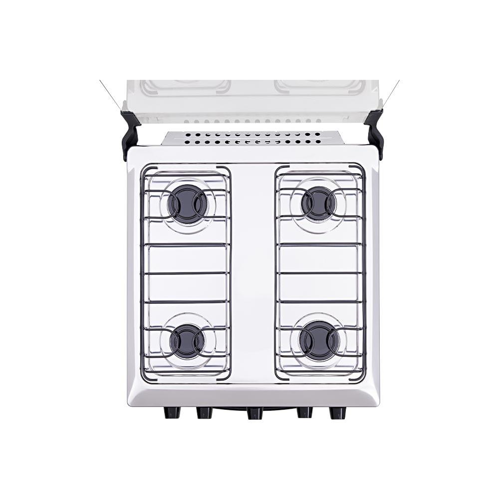 Fogão De Piso Atlas Coliseum Plus 4 Bocas Com Mesa Inox Preto Bivolt - 5