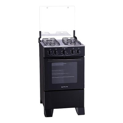 Fogão De Piso Atlas Coliseum Plus 4 Bocas Mesa Inox Forno 50 Litros Preto Bivolt