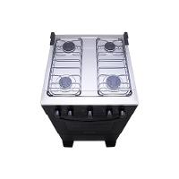 Fogão De Piso Atlas Coliseum Plus 4 Bocas Com Mesa Inox Preto Bivolt