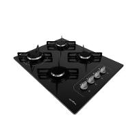 Cooktop a Gás Britânia 4 Bocas BCT4P Vidro Temperado 8mm Preto Bivolt
