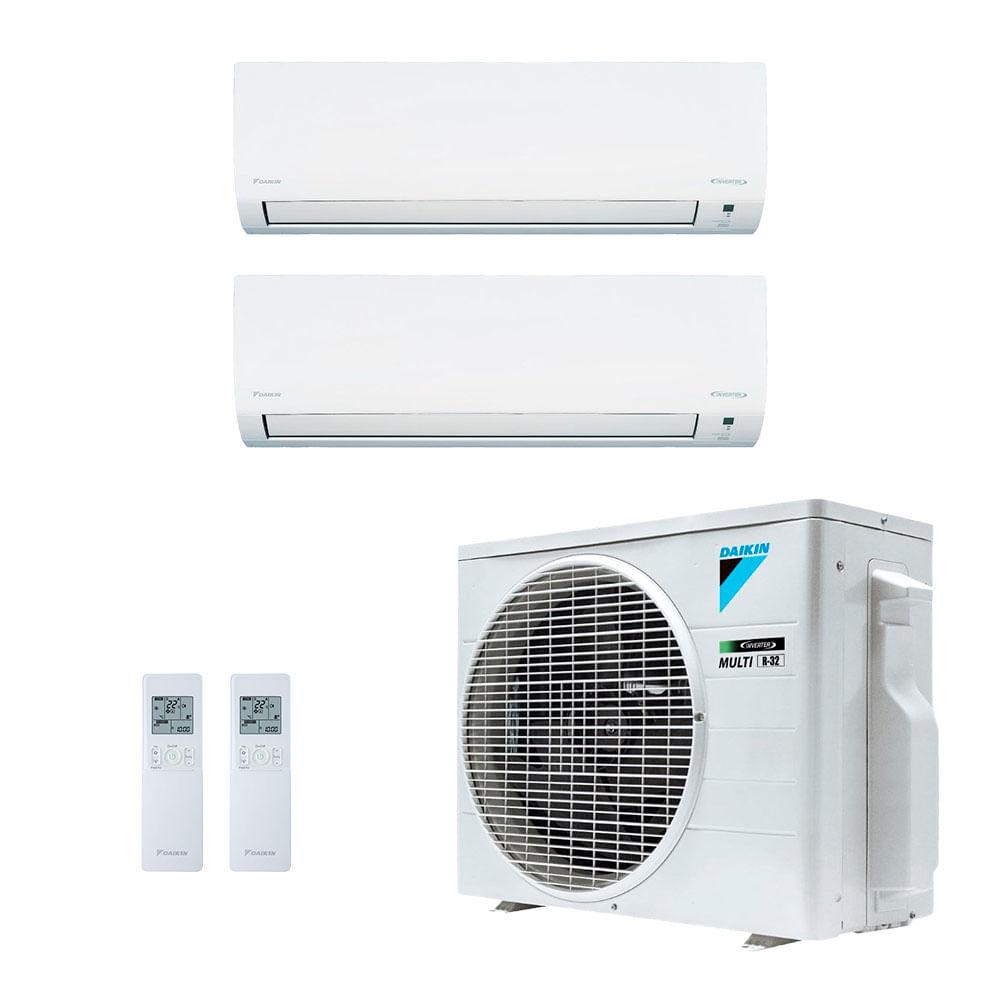 Ar Condicionado Bi Split Inverter Daikin 18.000 Btus (1x Evap 9.000 + 1x Evap 12.000) Quente e Frio 220v R-32 - 1