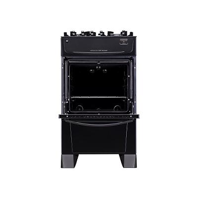Fogão De Piso Atlas Monaco Top Glass 4 Bocas Mesa De Vidro Forno 50 Litros Preto Bivolt