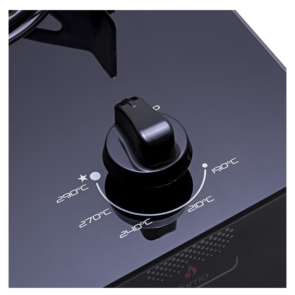 Fogão De Piso Atlas Monaco Top Glass 5 Bocas Mesa De Vidro Forno 86,5 Litros Preto Bivolt - 5