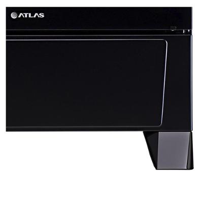 Fogão De Piso Atlas Monaco Top Glass 5 Bocas Mesa De Vidro Forno 86,5 Litros Preto Bivolt