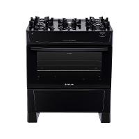 Fogão De Piso Atlas Monaco Top Glass 5 Bocas Mesa De Vidro Forno 86,5 Litros Preto Bivolt - 1