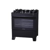 Fogão De Piso Atlas Monaco Top Glass 5 Bocas Mesa De Vidro Forno 86,5 Litros Preto Bivolt - 2