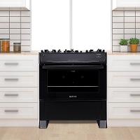 Fogão De Piso Atlas Monaco Top Glass 5 Bocas Mesa De Vidro Forno 86,5 Litros Preto Bivolt - 10