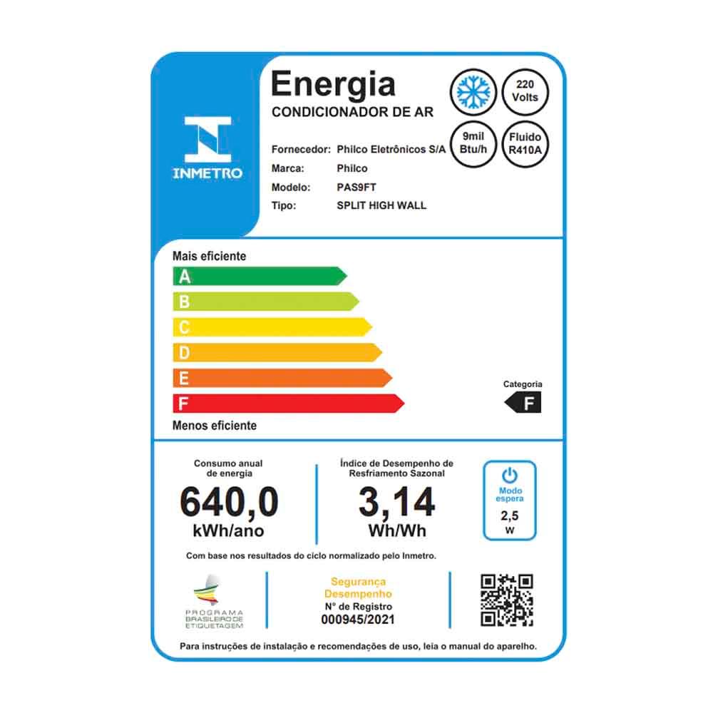Ar Condicionado Split Hi Wall Philco PAS9FT 9.000 Btus Frio 220v - 10