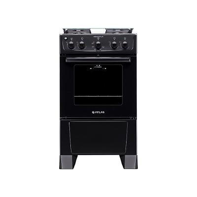 Fogão De Piso Atlas Monaco Plus 4 Bocas Mesa Inox Forno 50 Litros Preto Bivolt