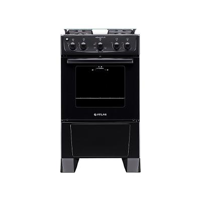 Fogão De Piso Atlas Monaco Plus 4 Bocas Mesa Inox Forno 50 Litros Preto Bivolt