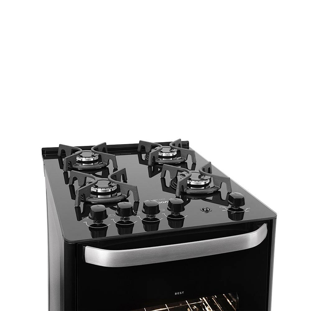 Fogão De Piso Mesa De Vidro Suggar Best Glass FGVBG410PT 4 Bocas Preto Bivolt - 8