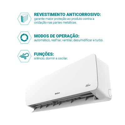 Ar Condicionado Split Hi-Wall Eco Inverter Philco 24.000 Btus Frio 220v R32