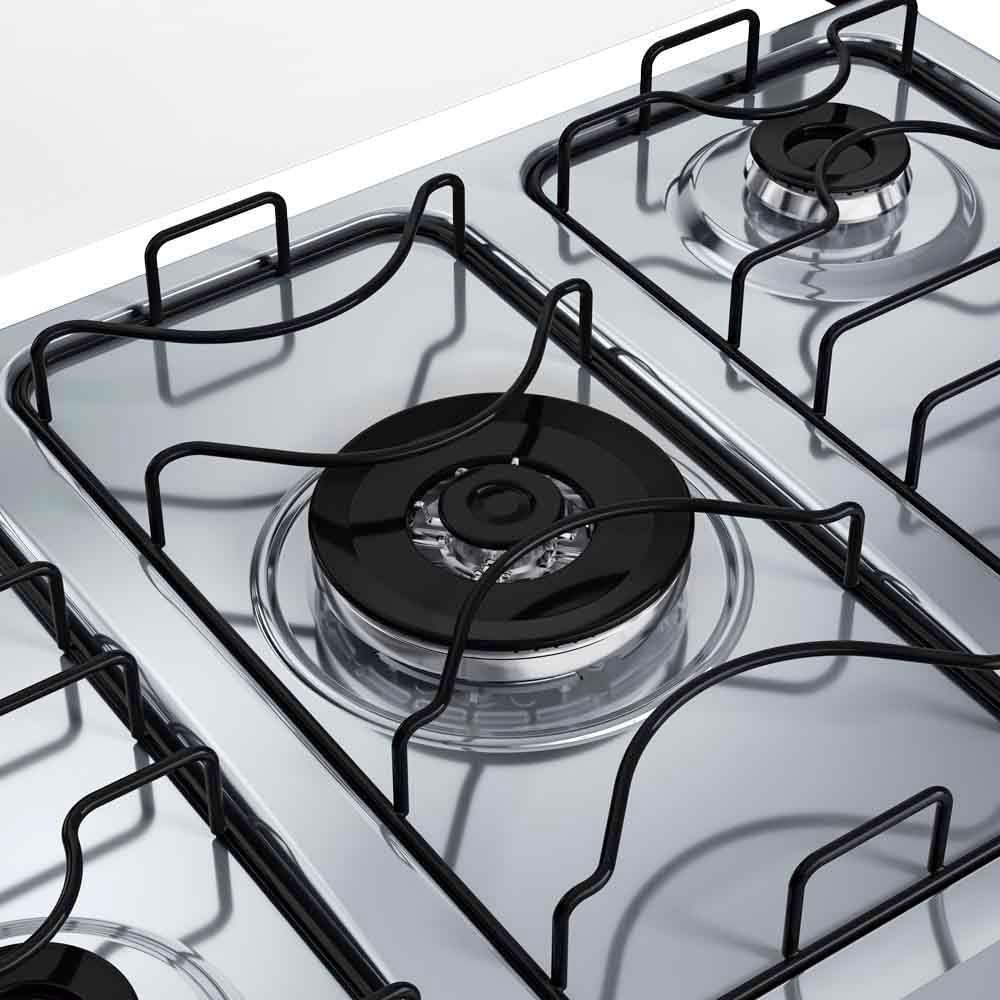 Fogão De Piso 5 Bocas Supreme Titanium Dako Com Mesa Inox Forno 100 Litros Bivolt - 6