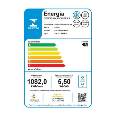 Ar Condicionado Cassete Philco Eco Inverter 24.000 Btus Frio 220v R-32