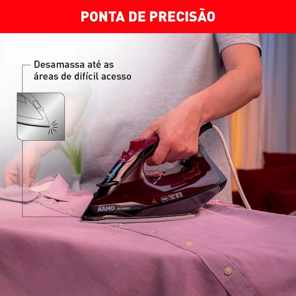 Ferro de Passar a Vapor Ultragliss Arno FMV Vinho 127V - 10