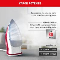 Ferro de Passar a Vapor EssentialGliss Arno FMQ Rosa e Branco 220V - 7
