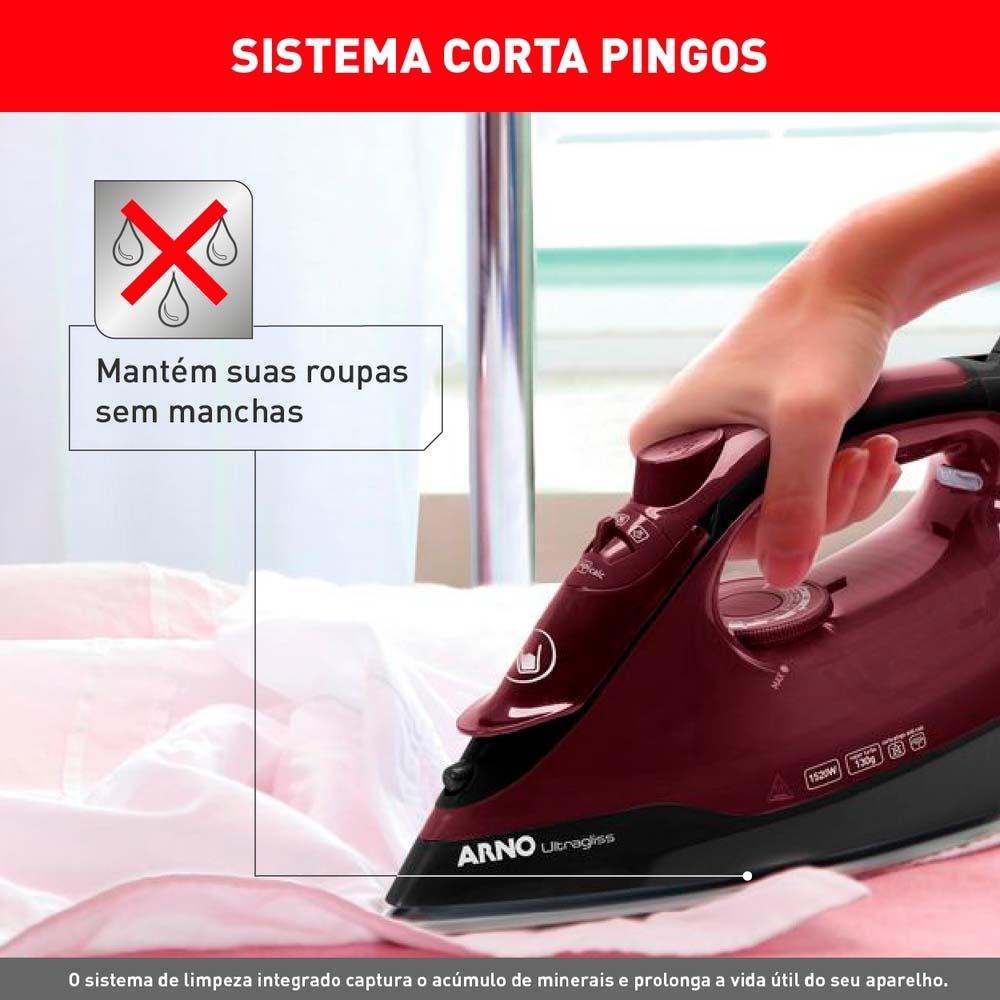 Ferro De Passar a Vapor Ultragliss Arno FMV Vinho 220V - 6