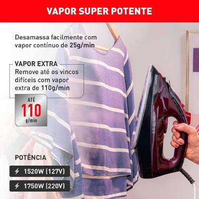 Ferro De Passar a Vapor Ultragliss Arno FMV Vinho 220V