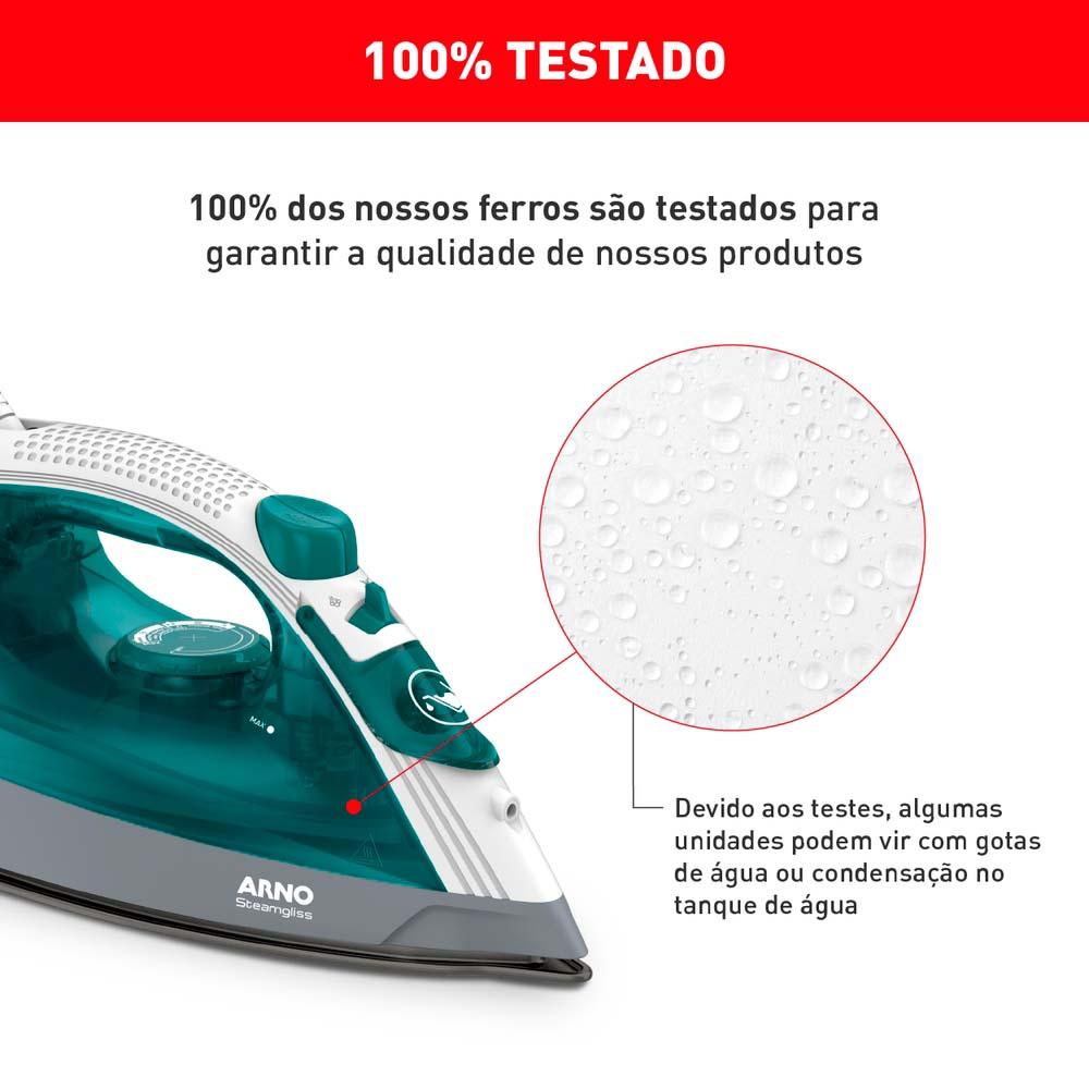 Ferro De Passar a Vapor Steamglis Arno FSGP Branco/Verde 220v - 5