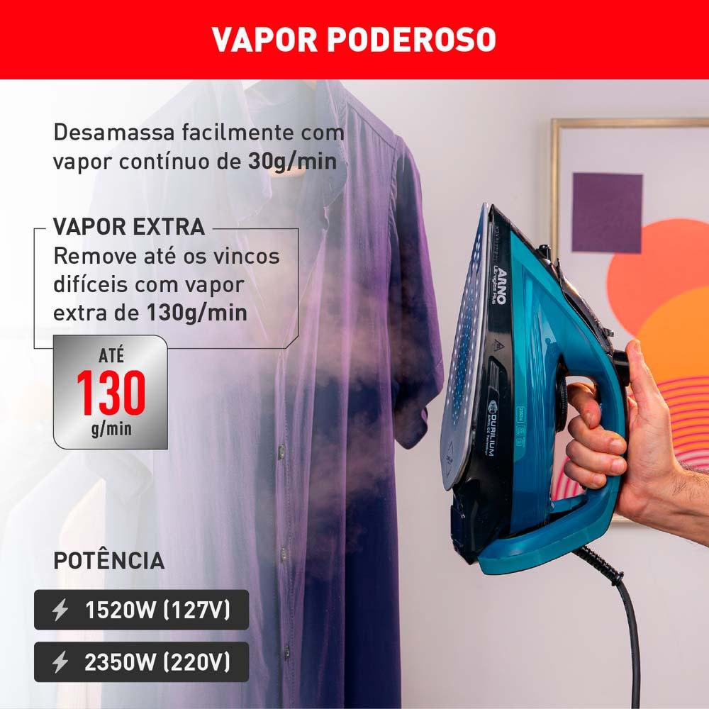 Ferro De Passar a Vapor Ultragliss Arno FMY Azul 220V - 7