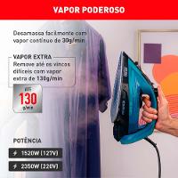 Ferro De Passar a Vapor Ultragliss Arno FMY Azul 220V - 7