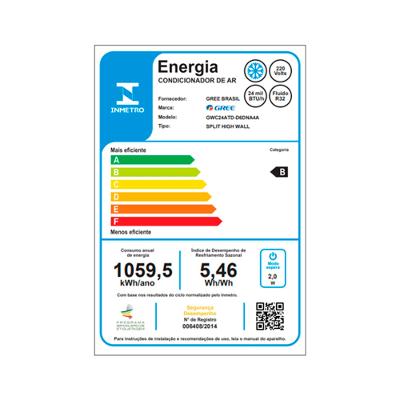 Ar Condicionado Split Hi Wall Inverter G-Clima Gree 24.000 Btus Frio 220v R-32