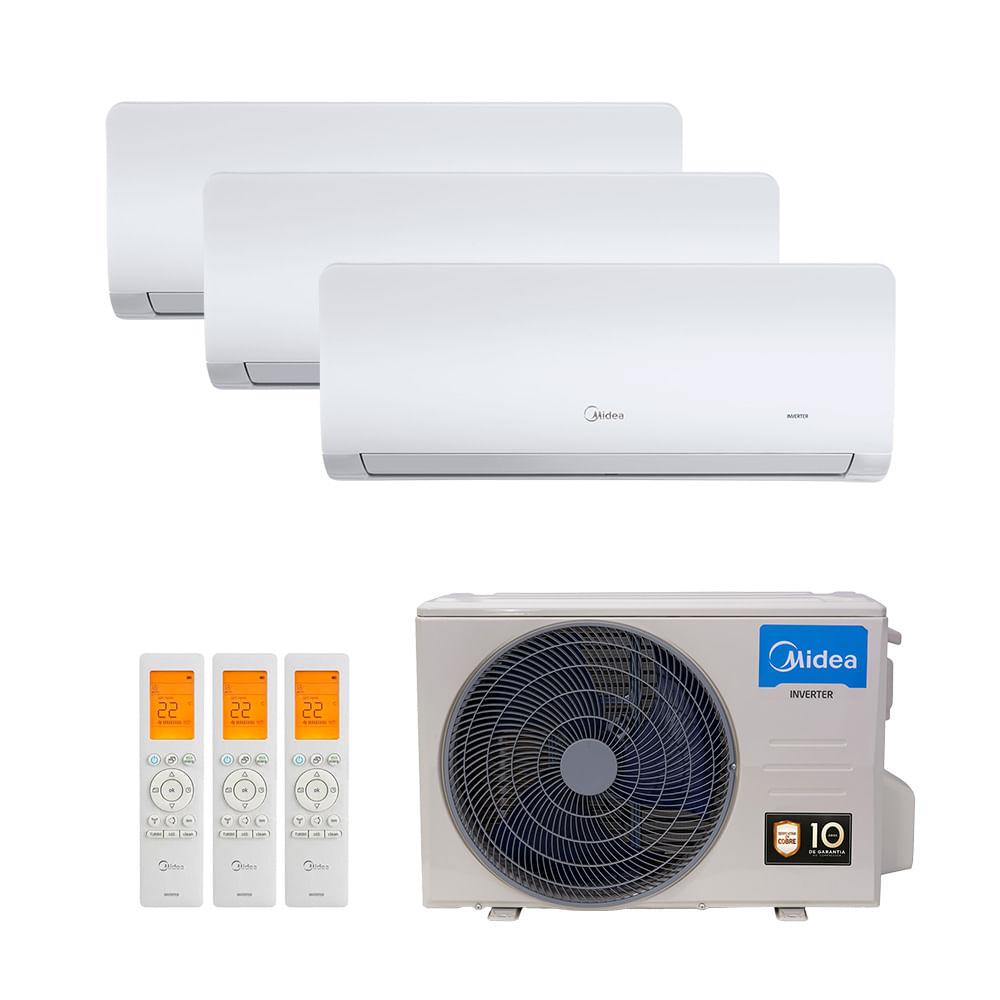 Ar Condicionado Multi Split Midea Inverter Free Match 27.000 Btus (3x Hi Wall 9.000) Quente e Frio 220v - 1